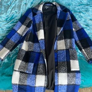 Lulus Blue Checkered coat